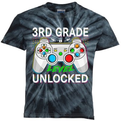 First Day Of 3rd Grade Level Unlocked School Gamer Kids Kids Tie-Dye T-Shirt