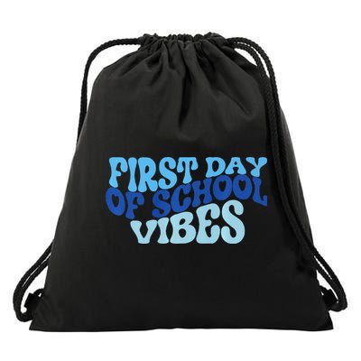 First Day Of School Vibes Drawstring Bag