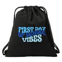 First Day Of School Vibes Drawstring Bag