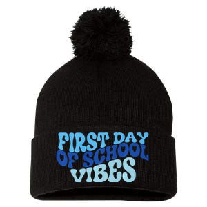 First Day Of School Vibes Pom Pom 12in Knit Beanie