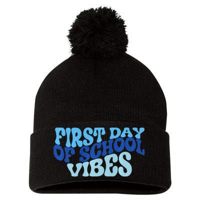 First Day Of School Vibes Pom Pom 12in Knit Beanie