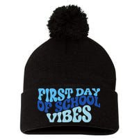 First Day Of School Vibes Pom Pom 12in Knit Beanie