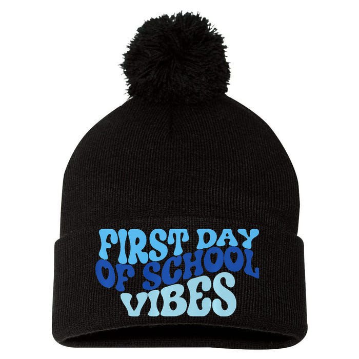 First Day Of School Vibes Pom Pom 12in Knit Beanie