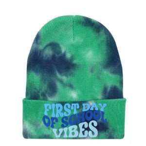 First Day Of School Vibes Tie Dye 12in Knit Beanie