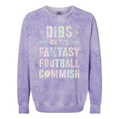 Funny Dibs On The Fantasy Football Commish Game Commissioner Colorblast Crewneck Sweatshirt