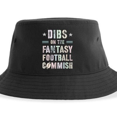 Funny Dibs On The Fantasy Football Commish Game Commissioner Sustainable Bucket Hat