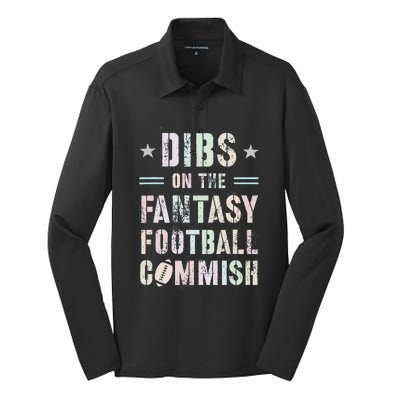 Funny Dibs On The Fantasy Football Commish Game Commissioner Silk Touch Performance Long Sleeve Polo