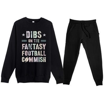 Funny Dibs On The Fantasy Football Commish Game Commissioner Premium Crewneck Sweatsuit Set