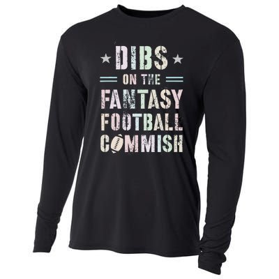 Funny Dibs On The Fantasy Football Commish Game Commissioner Cooling Performance Long Sleeve Crew