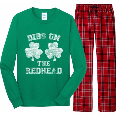 Funny Dibs On The Redhead For St Patricks Day Long Sleeve Pajama Set