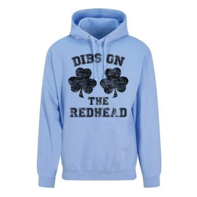 Funny Dibs On The Redhead For St Patricks Day Unisex Surf Hoodie