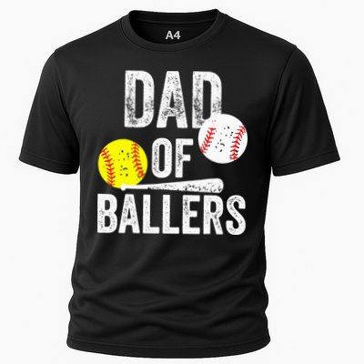 Funny Dad of Baseball and Softball Player Cooling Performance Crew T-Shirt