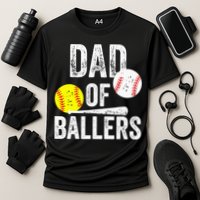 Funny Dad of Baseball and Softball Player Cooling Performance Crew T-Shirt