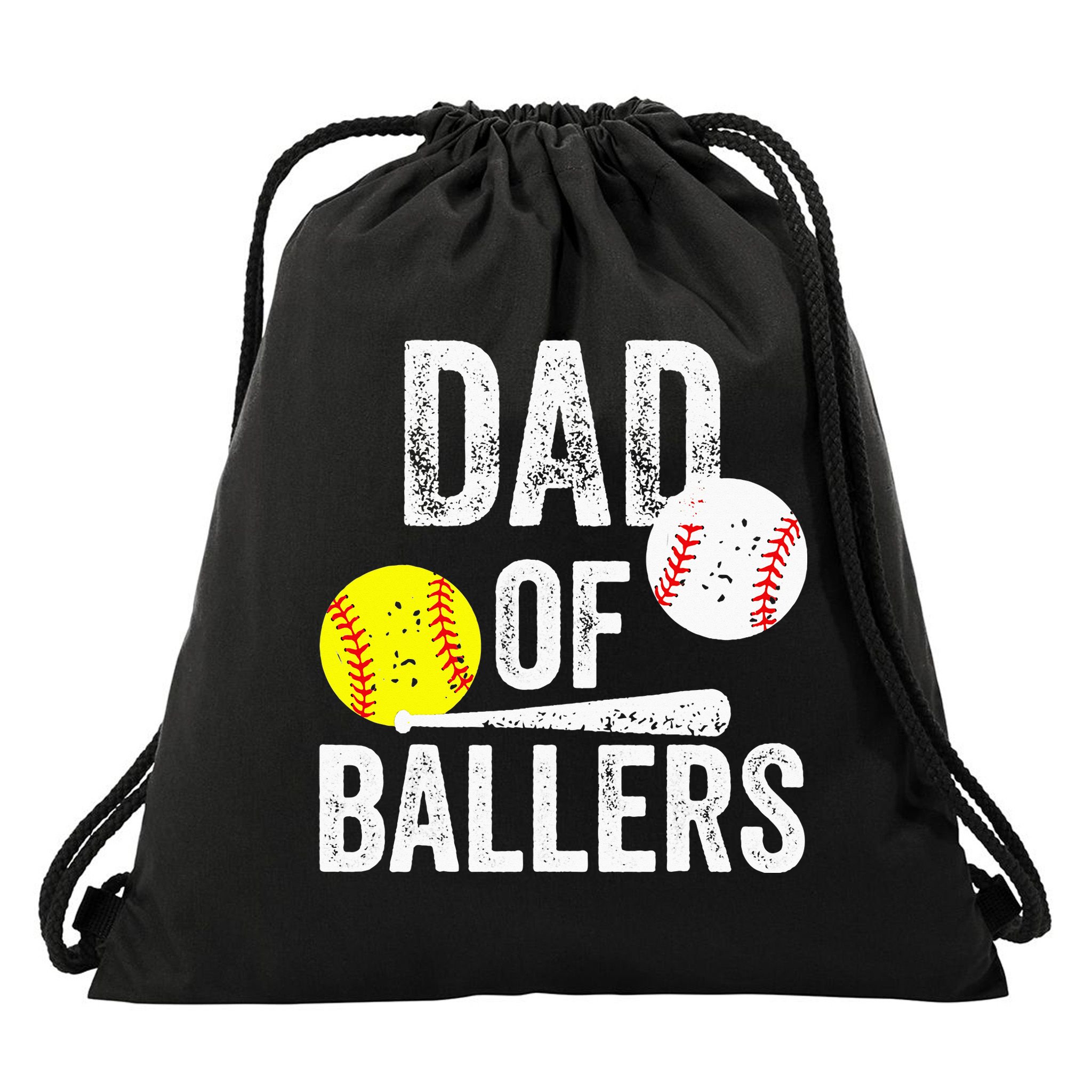 Funny Dad of Baseball and Softball Player Drawstring Bag