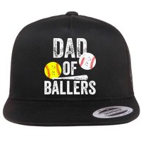 Funny Dad of Baseball and Softball Player Flat Bill Trucker Hat
