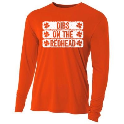 Funny Dibs On The Redhead For St Patricks Day Cooling Performance Long Sleeve Crew