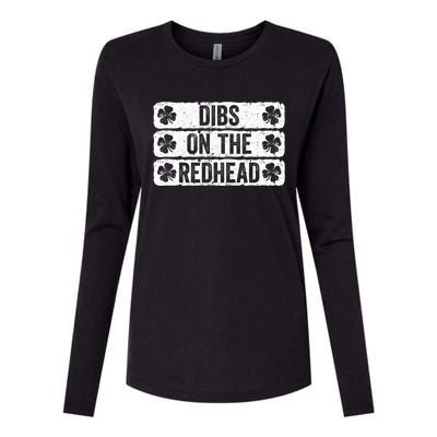 Funny Dibs On The Redhead For St Patricks Day Womens Cotton Relaxed Long Sleeve T-Shirt