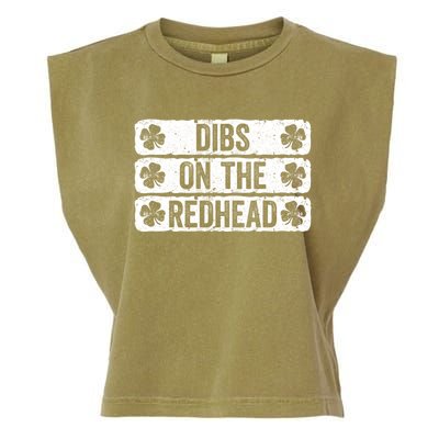 Funny Dibs On The Redhead For St Patricks Day Garment-Dyed Women's Muscle Tee