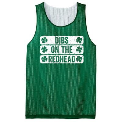 Funny Dibs On The Redhead For St Patricks Day Mesh Reversible Basketball Jersey Tank