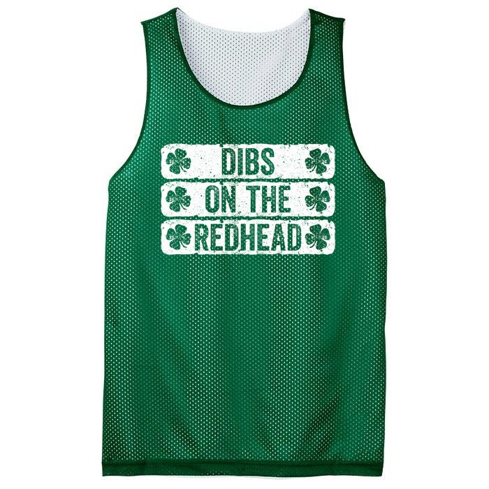 Funny Dibs On The Redhead For St Patricks Day Mesh Reversible Basketball Jersey Tank