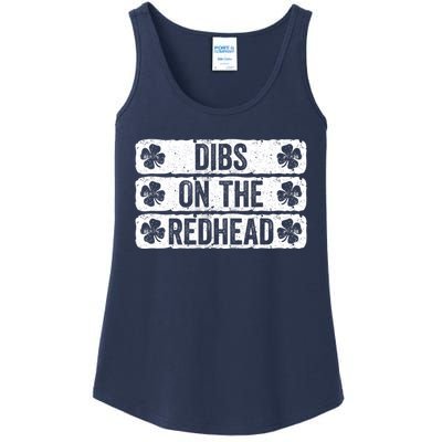 Funny Dibs On The Redhead For St Patricks Day Ladies Essential Tank