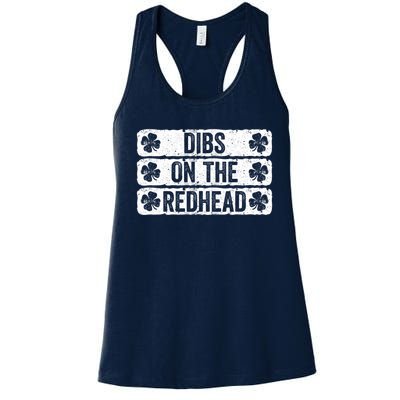 Funny Dibs On The Redhead For St Patricks Day Women's Racerback Tank