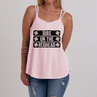 Funny Dibs On The Redhead For St Patricks Day Women's Strappy Tank