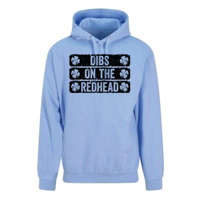 Funny Dibs On The Redhead For St Patricks Day Unisex Surf Hoodie