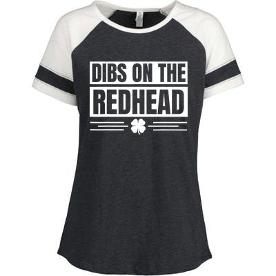 Funny Dibs On The Redhead For St Patricks Day Enza Ladies Jersey Colorblock Tee