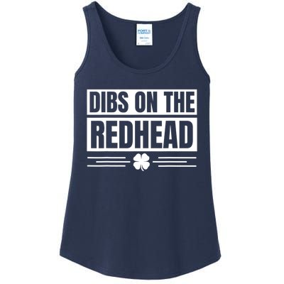 Funny Dibs On The Redhead For St Patricks Day Ladies Essential Tank