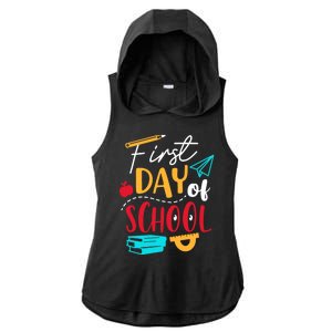 First Day Of School Cute Gift Ladies PosiCharge Tri-Blend Wicking Draft Hoodie Tank