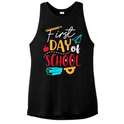 First Day Of School Cute Gift Ladies PosiCharge Tri-Blend Wicking Tank