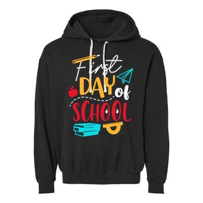 First Day Of School Cute Gift Garment-Dyed Fleece Hoodie