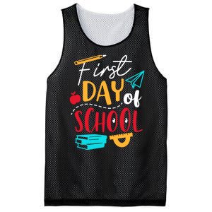 First Day Of School Cute Gift Mesh Reversible Basketball Jersey Tank