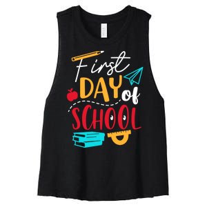 First Day Of School Cute Gift Women's Racerback Cropped Tank