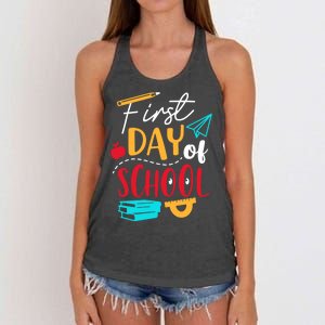 First Day Of School Cute Gift Women's Knotted Racerback Tank