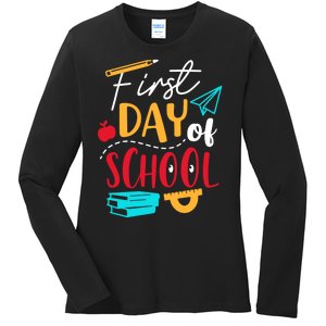 First Day Of School Cute Gift Ladies Long Sleeve Shirt