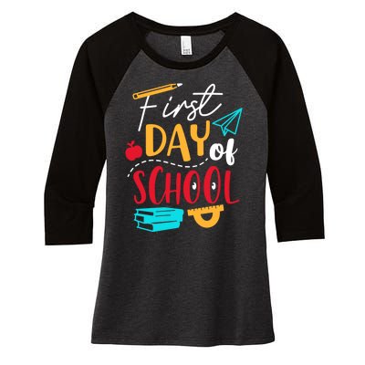 First Day Of School Cute Gift Women's Tri-Blend 3/4-Sleeve Raglan Shirt