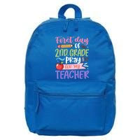 First Day Of 2Nd Grade Pray For My Teacher Second Grade Cute Gift 16 in Basic Backpack
