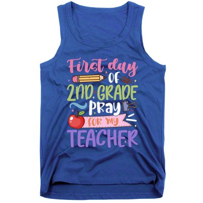 First Day Of 2Nd Grade Pray For My Teacher Second Grade Cute Gift Tank Top