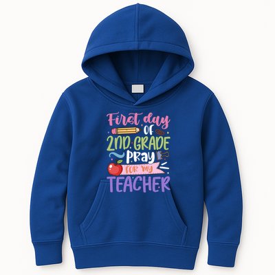 First Day Of 2Nd Grade Pray For My Teacher Second Grade Cute Gift Kids Hoodie