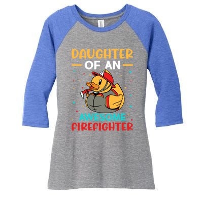 Firefighter: Daughter Of An Awesome Firefighter Cute Gift Women's Tri-Blend 3/4-Sleeve Raglan Shirt