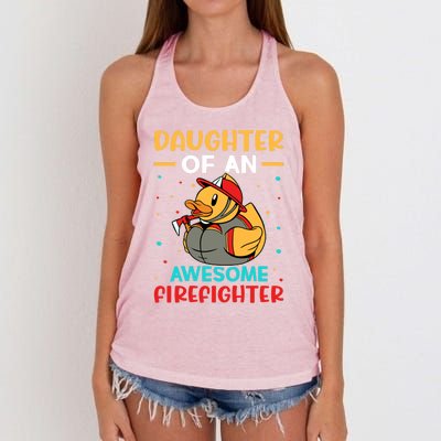 Firefighter: Daughter Of An Awesome Firefighter Cute Gift Women's Knotted Racerback Tank