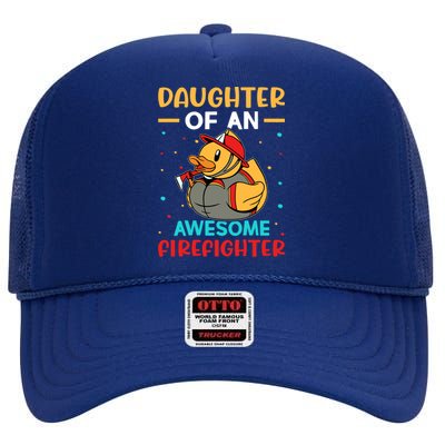 Firefighter: Daughter Of An Awesome Firefighter Cute Gift High Crown Mesh Back Trucker Hat