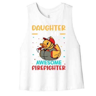 Firefighter: Daughter Of An Awesome Firefighter Cute Gift Women's Racerback Cropped Tank