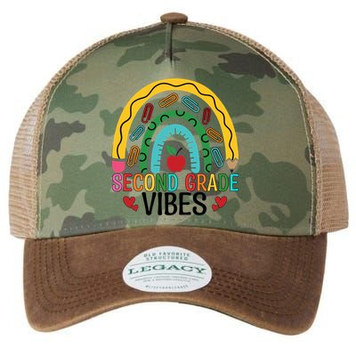 First Day Of 2Nd Grade Team Second Grade Vibes Rainbow Gift Legacy Tie Dye Trucker Hat