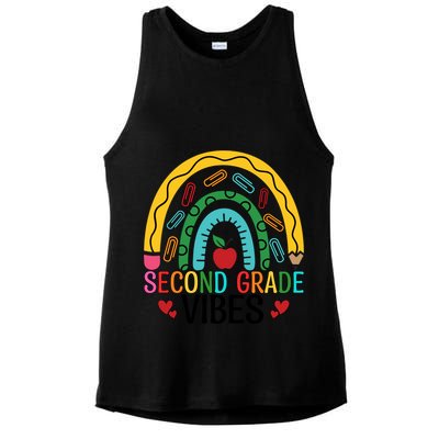 First Day Of 2Nd Grade Team Second Grade Vibes Rainbow Gift Ladies PosiCharge Tri-Blend Wicking Tank