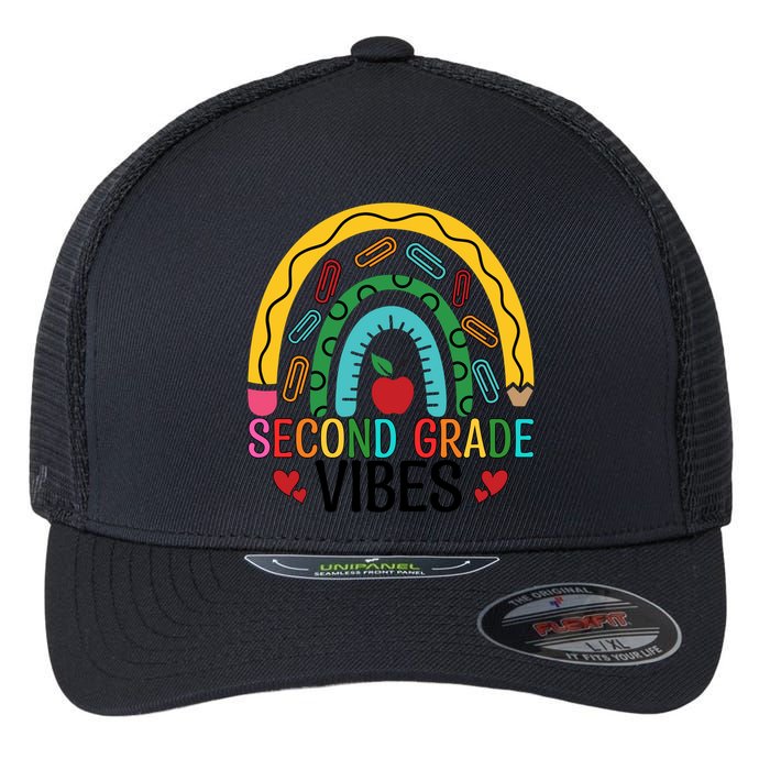 First Day Of 2Nd Grade Team Second Grade Vibes Rainbow Gift Flexfit Unipanel Trucker Cap