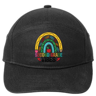 First Day Of 2Nd Grade Team Second Grade Vibes Rainbow Gift 7-Panel Snapback Hat
