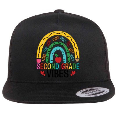 First Day Of 2Nd Grade Team Second Grade Vibes Rainbow Gift Flatbill Hat